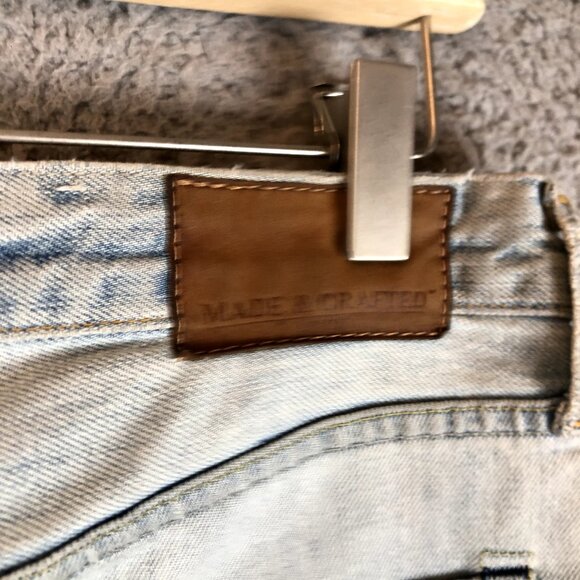 Levis Made & Crafted Size 31x34 Blue Tab Ruler Straight Light Wash Distressed - Picture 3 of 11